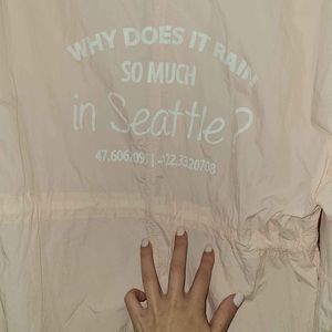 NEW Bershka Designer Pink Rain Seattle Rain Jacket Size M